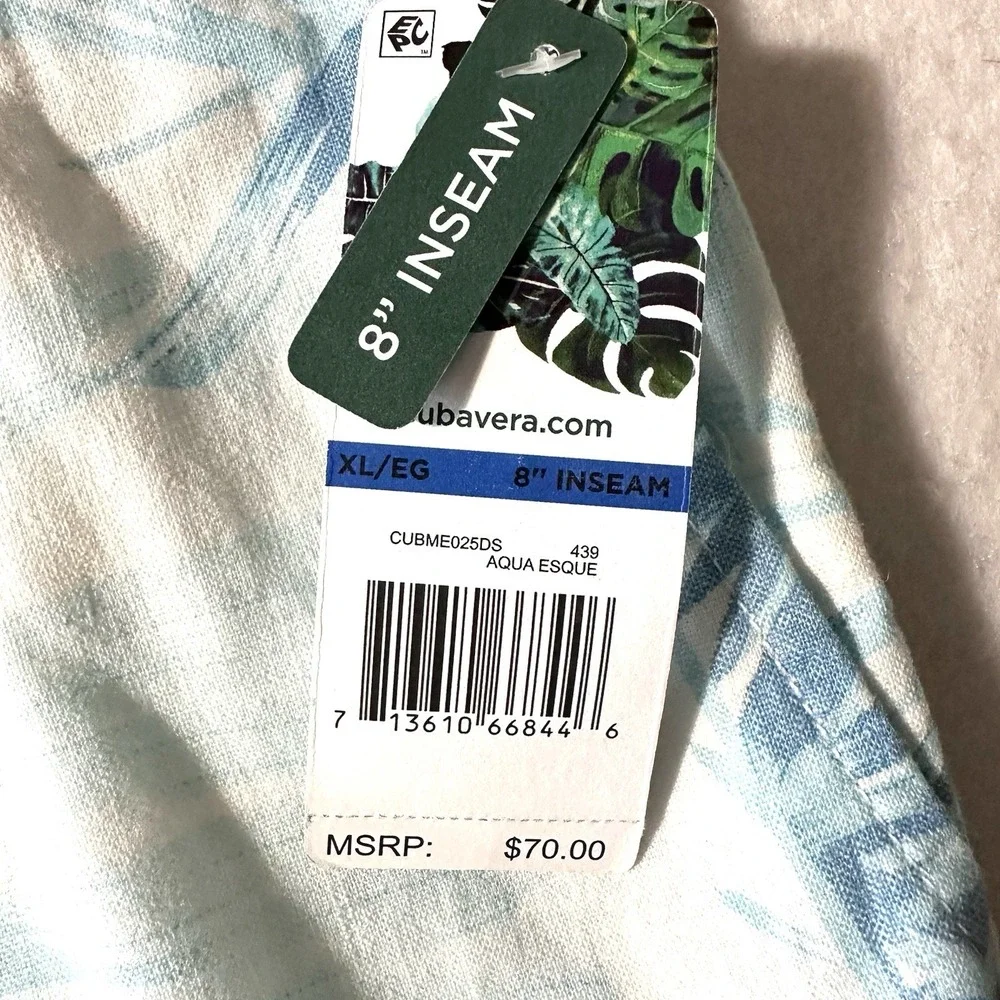 Cubavera‎ Men's XL Linen Palm Frond Drawstring 8